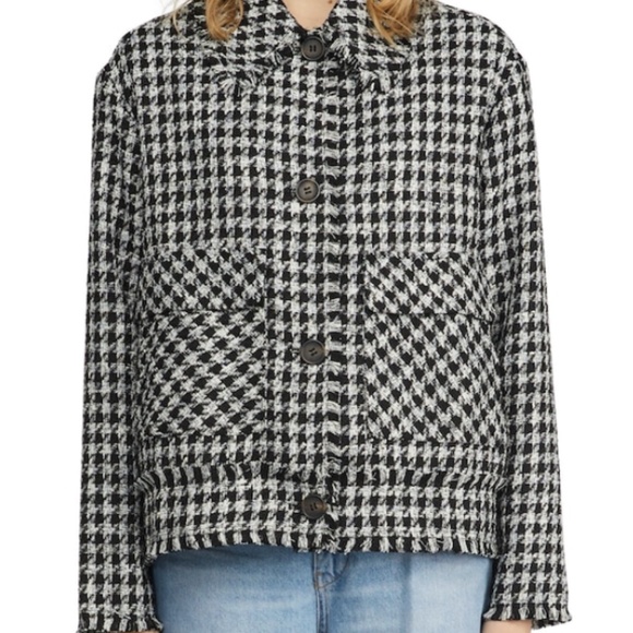 NVLT Tweed Trucker Jacket - Black Combo - Size L - Picture 1 of 7
